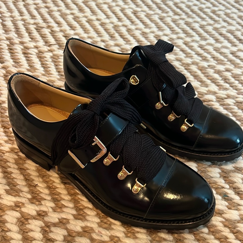 Elegant Black Patent Leather Mr Logan Oxford from The Office of Angela Scott